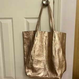 Rose gold genuine leather brought at Katian Boutique, Florence, Italy.